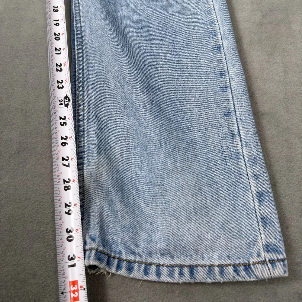Levi's 505 Jeans Men's 33x32 Light Wash Straight Leg Regular Fit Raw Hem‎